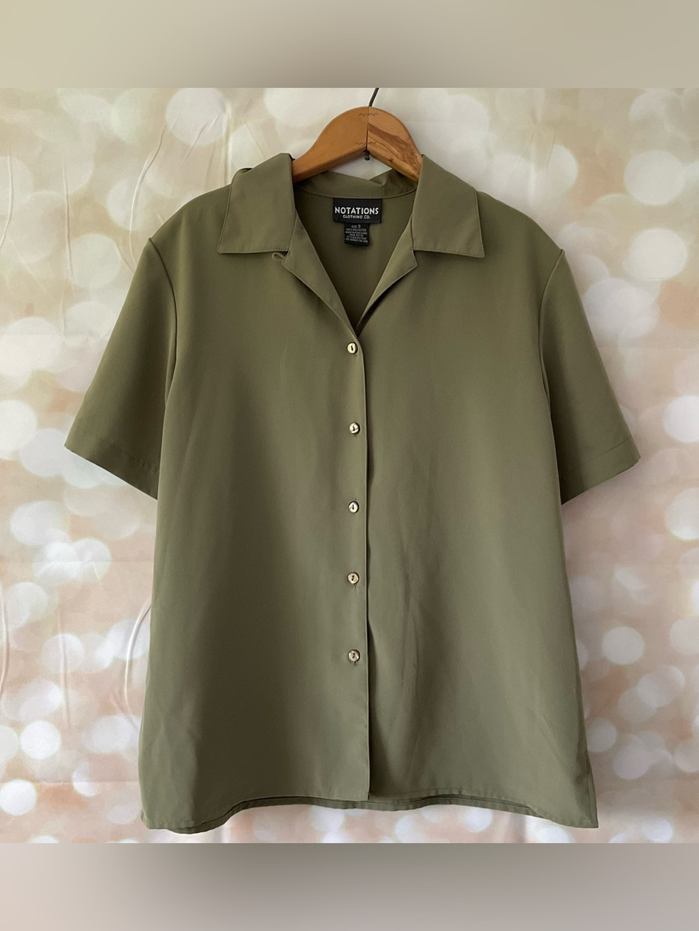 Vintage Notations Clothing Green Button Down Shirt